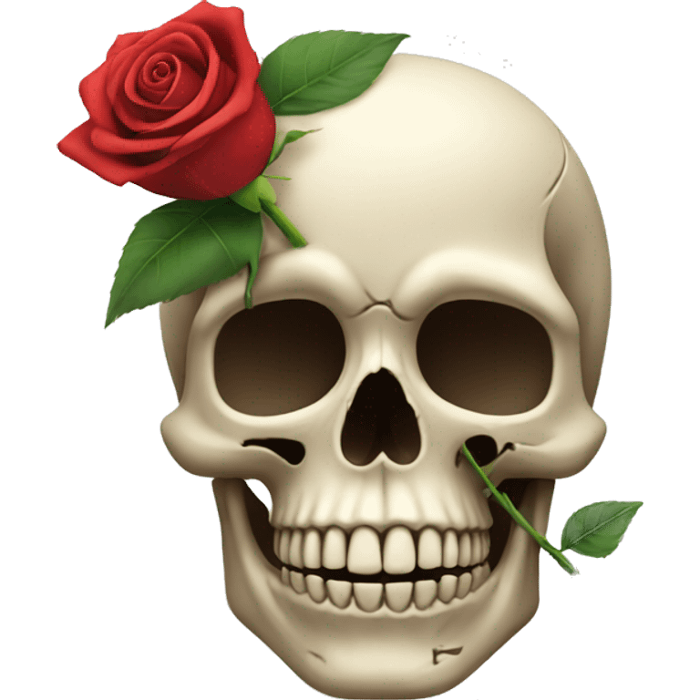 Skull holding a rose emoji