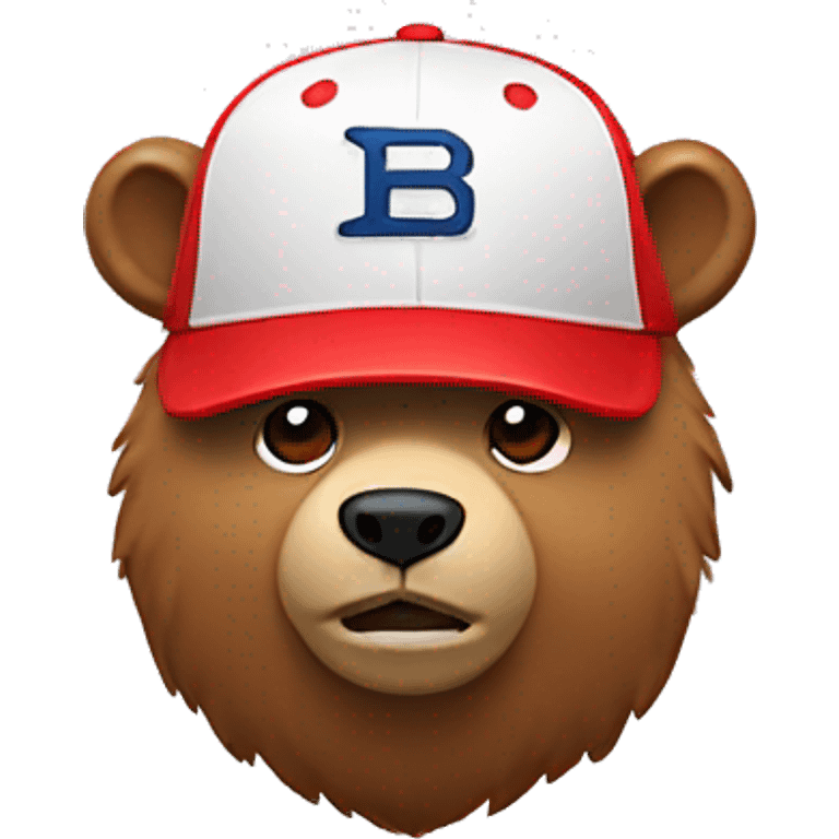 bear wearing a red baseball cap emoji