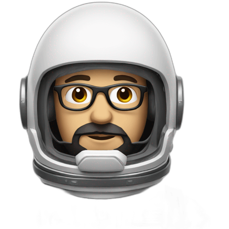 caucasian astronaut with black beard and white glasses emoji