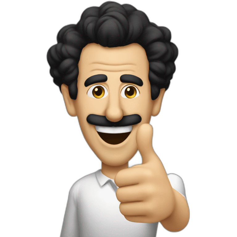 borat, two thumbs up, big smile emoji