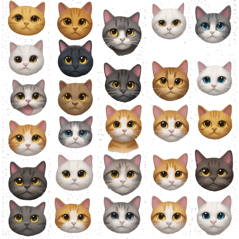 Gatos de todos los colores, lo más realistas posible  emoji