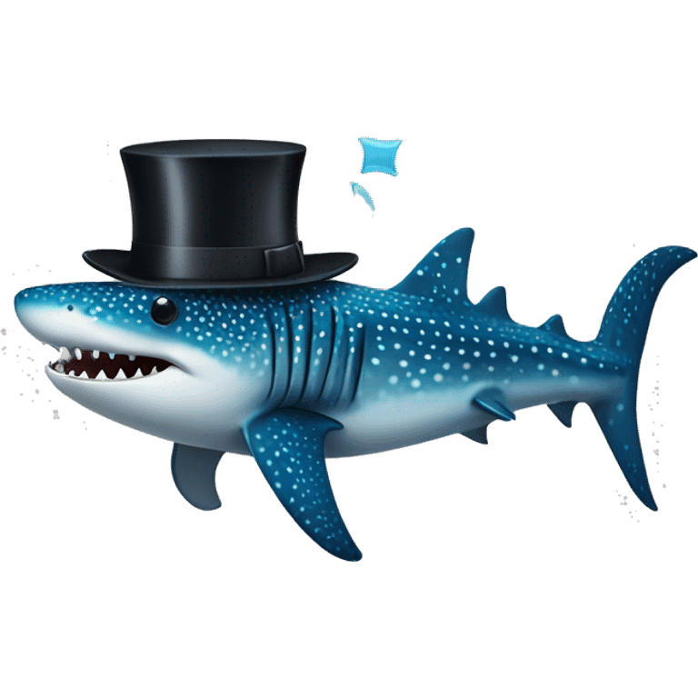 whale shark with a top hat emoji