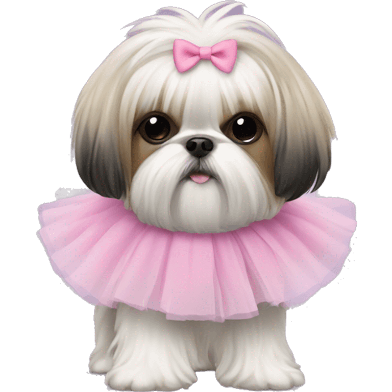 Shih tzu wearing tutu emoji