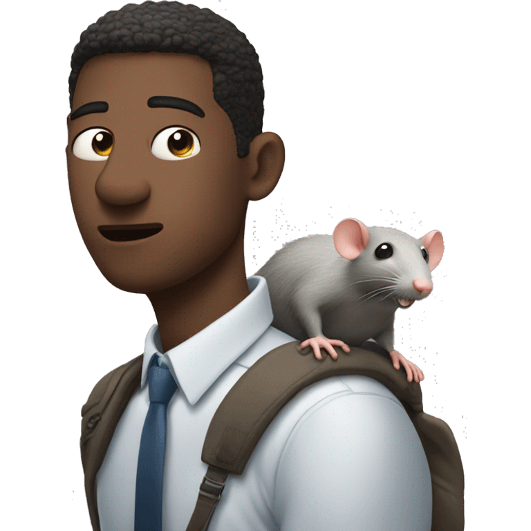 Rat on man’s shoulder and the man is scared emoji