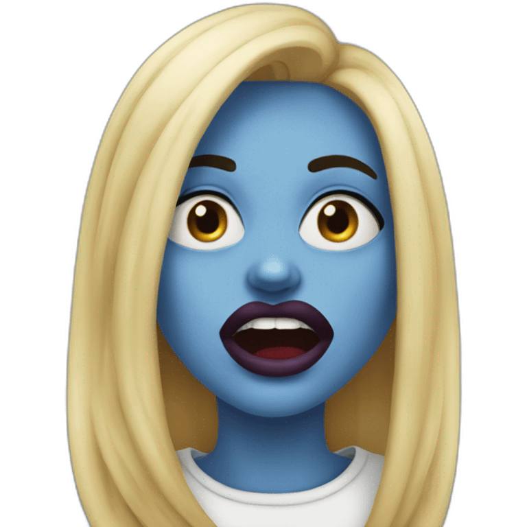 Mad girl blue lips emoji