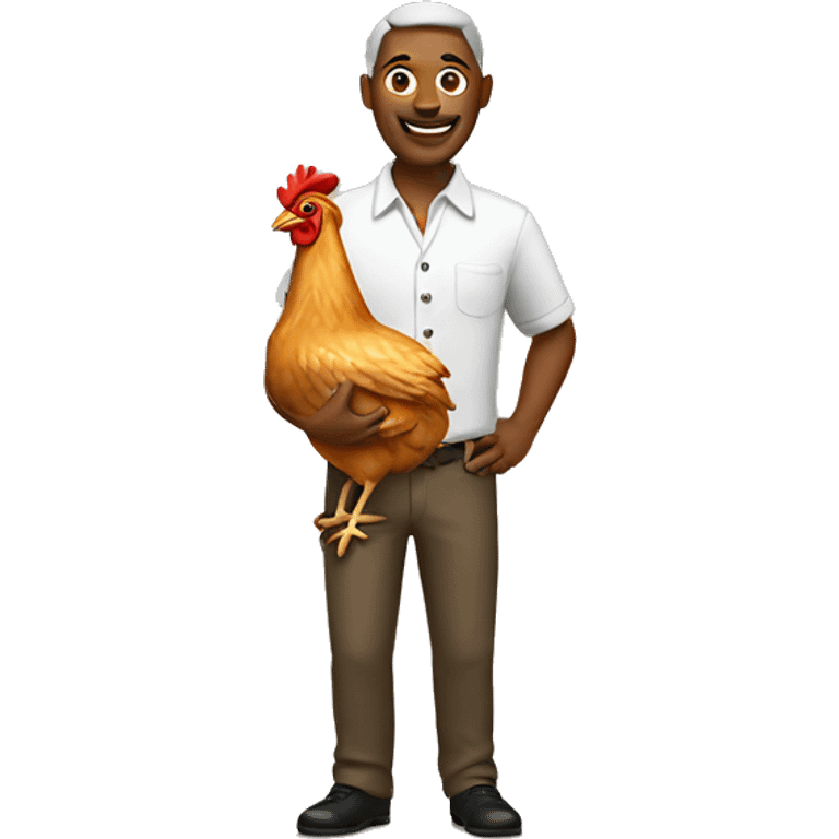 Man with chicken emoji