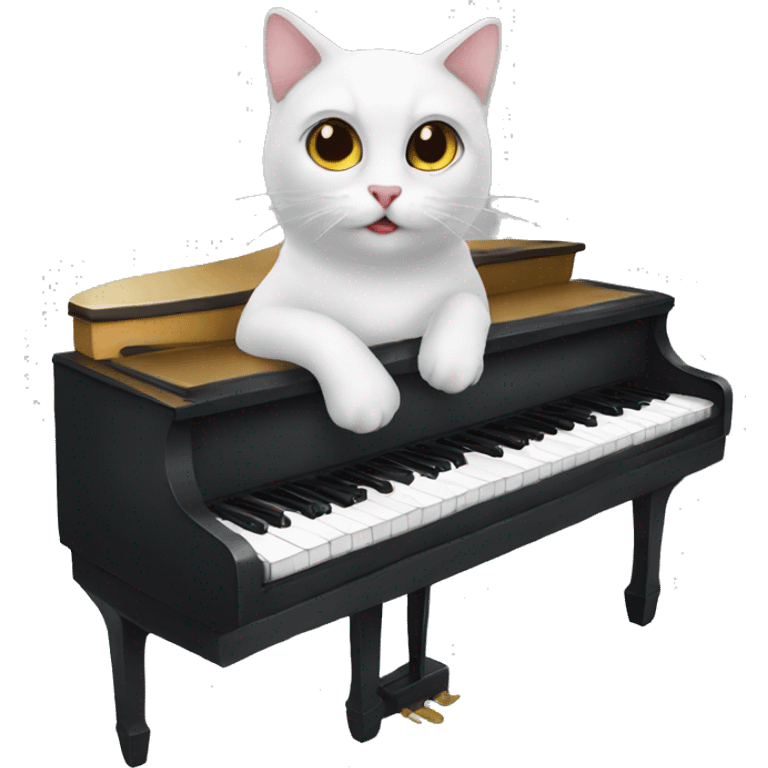 hh Cat playing  a piano emoji