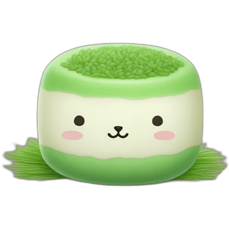 green rice cake mochi cat emoji