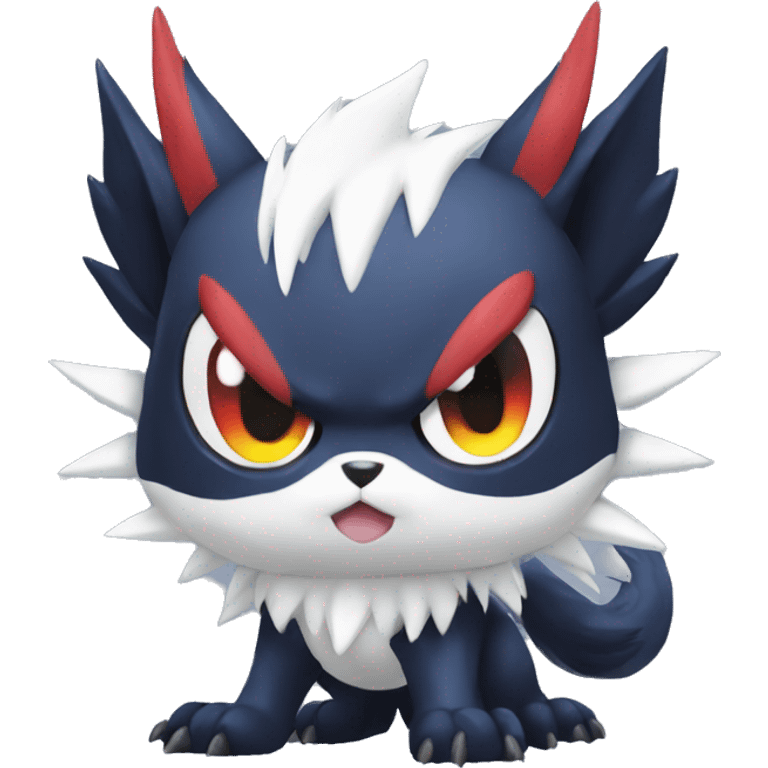 Edgy Cool Kawaii Nargacuga-Litten-Absol-Pokémon Full Body emoji