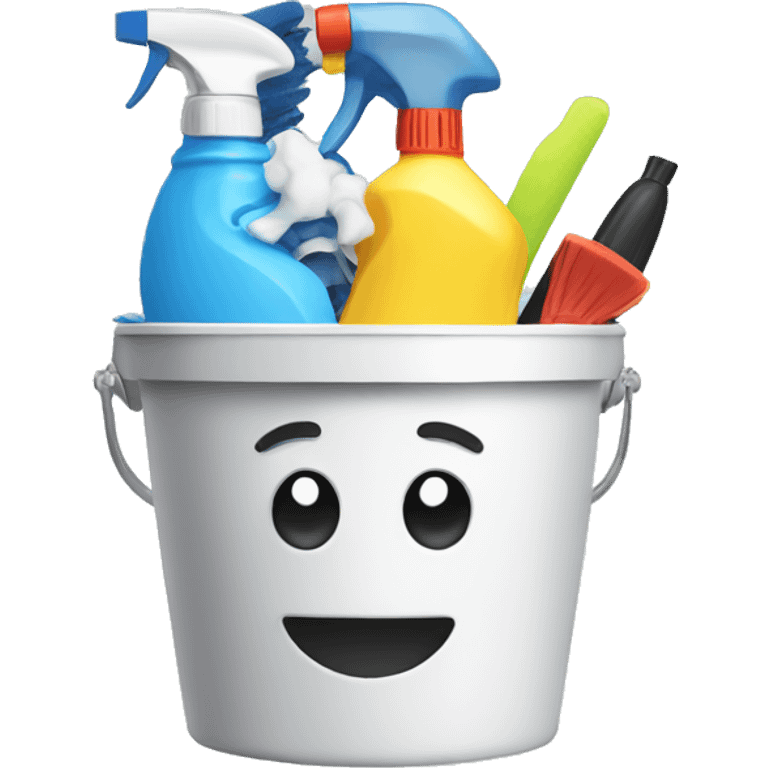 Cleaning supplies in a bucket emoji