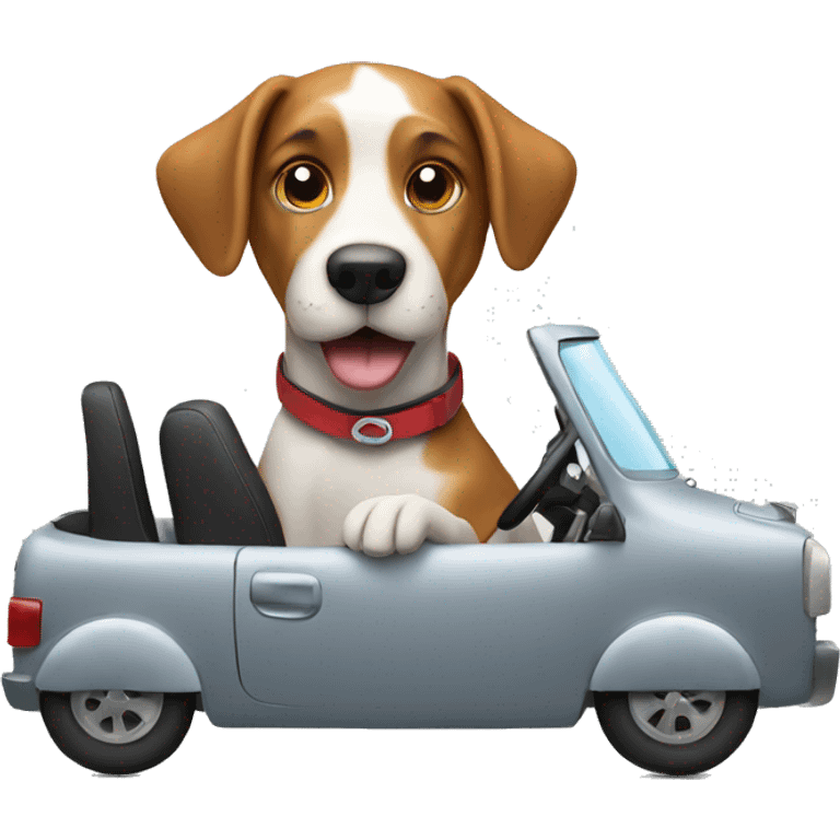 dog driving emoji