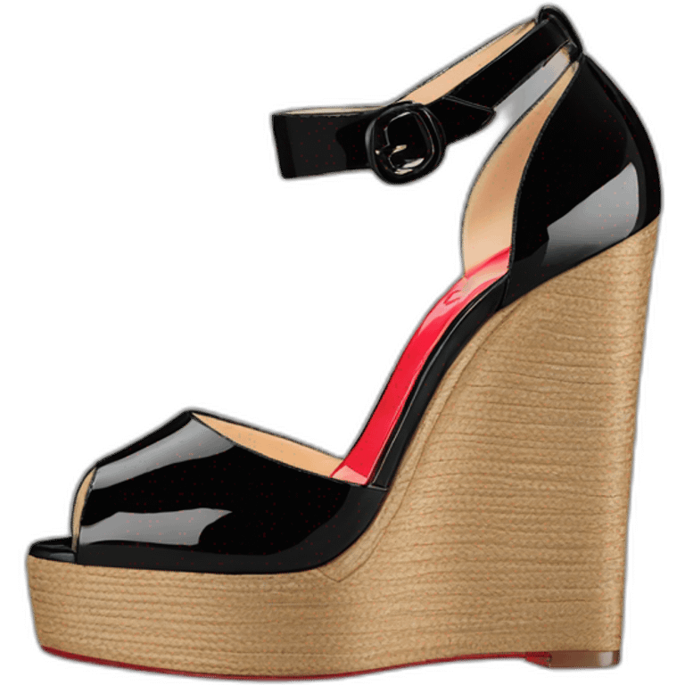 WEDGE heel LOUBOUTIN black PATENT emoji