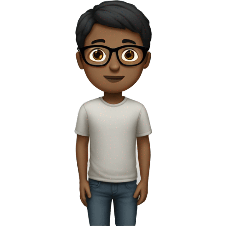 Boy with glasses with black short hair  emoji