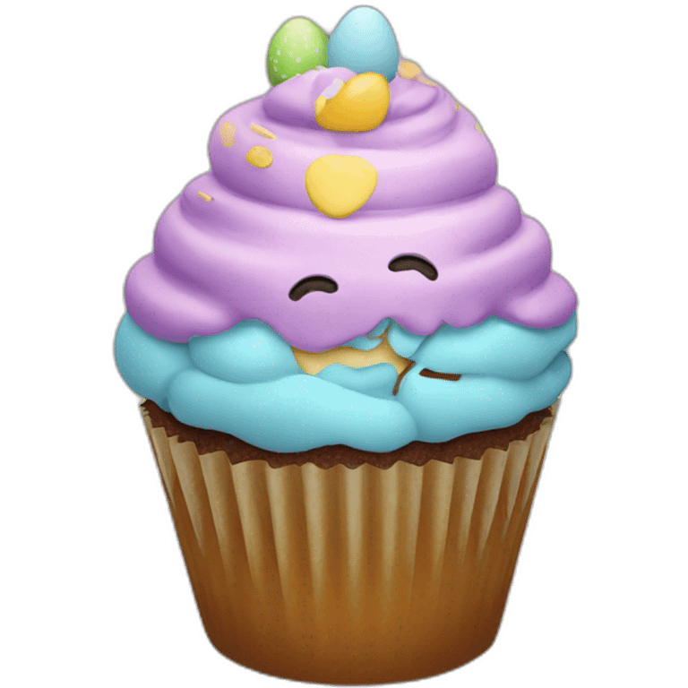 Happy Easter cupcake emoji