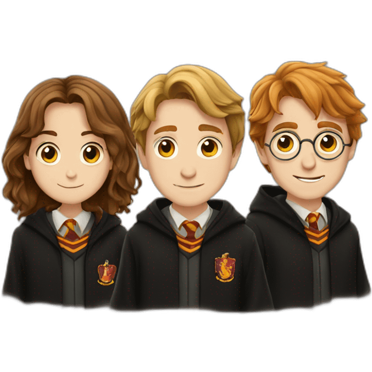 Harry Potter, Hermione, Ron emoji