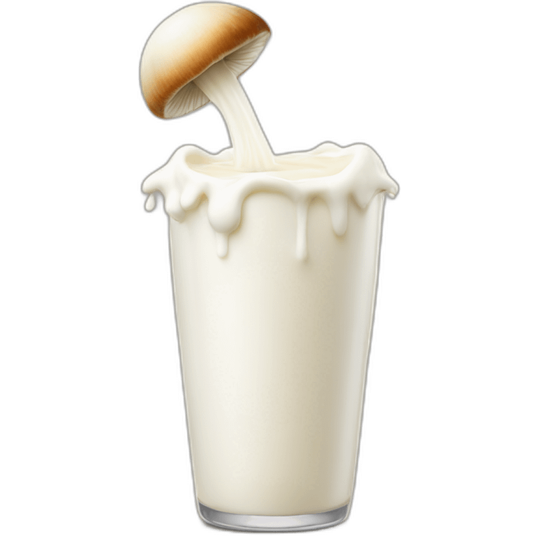 White milk spurting from mushroom top emoji