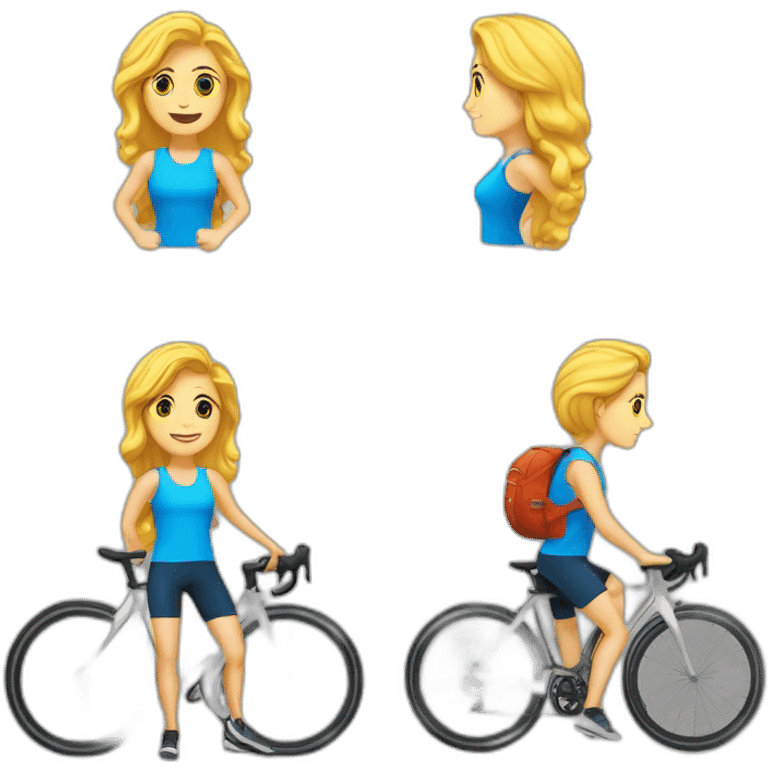 Un randonneur entrepreneur blond ou l'ont voit tout son corps emoji