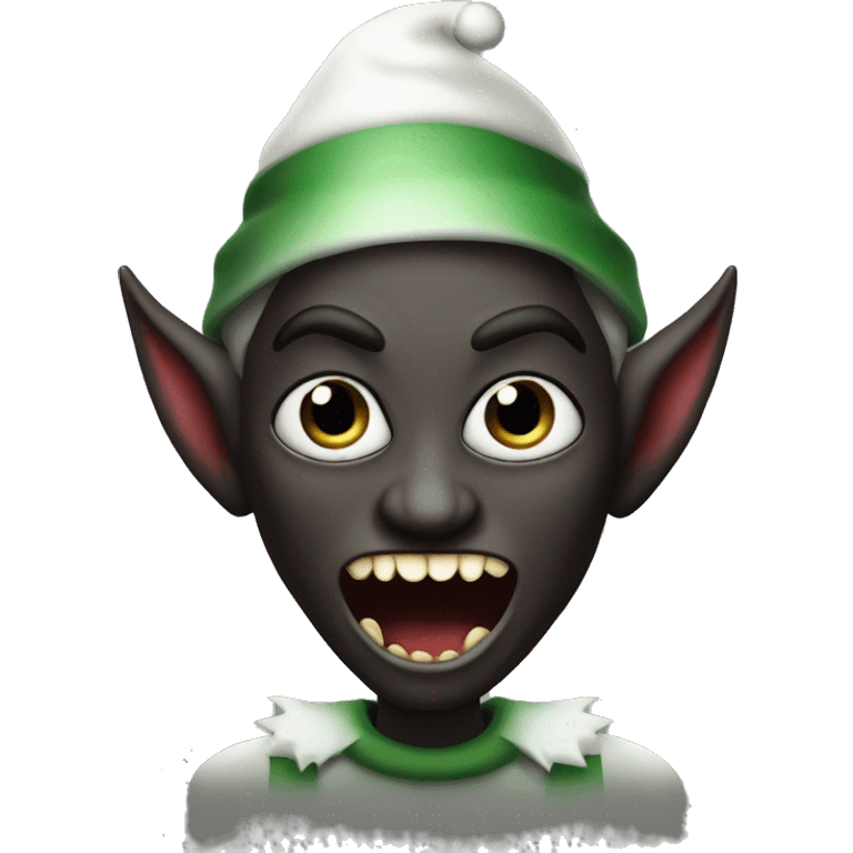 scary demon christmas elf in black emoji