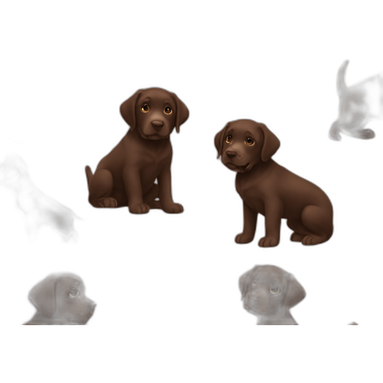 chocolate labrador puppy play bow wagging emoji