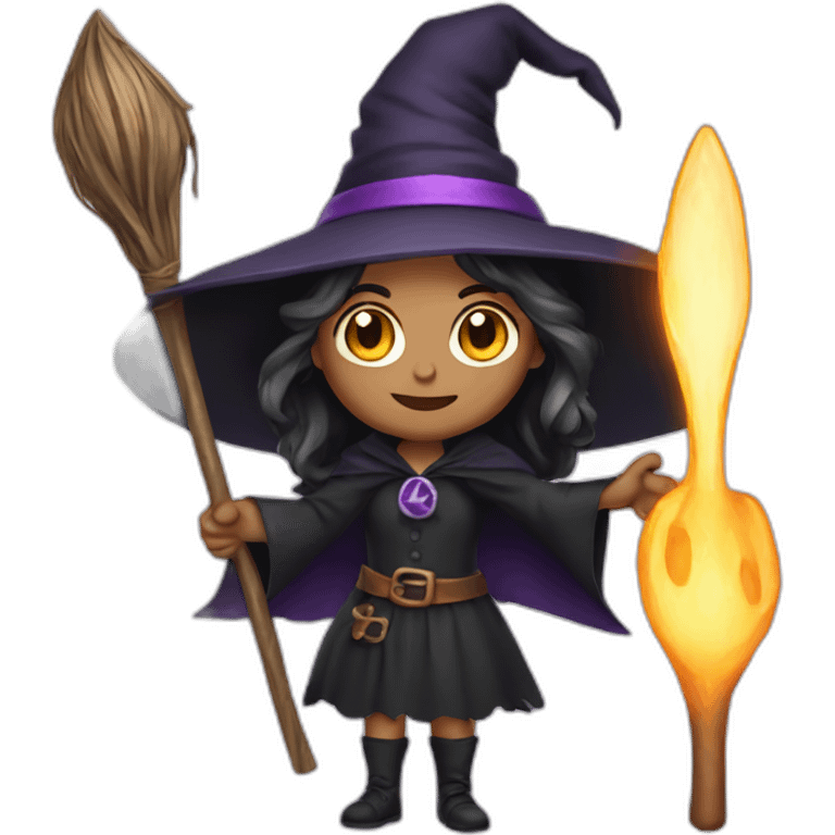 A witch holding a wand emoji