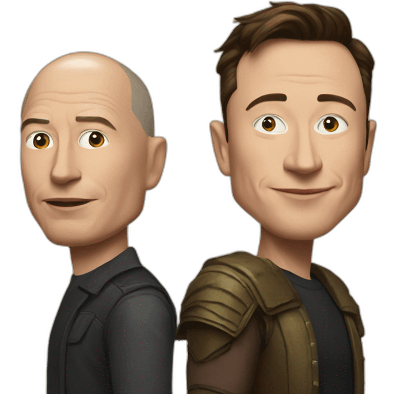 elon musk and jeff bezos in war emoji