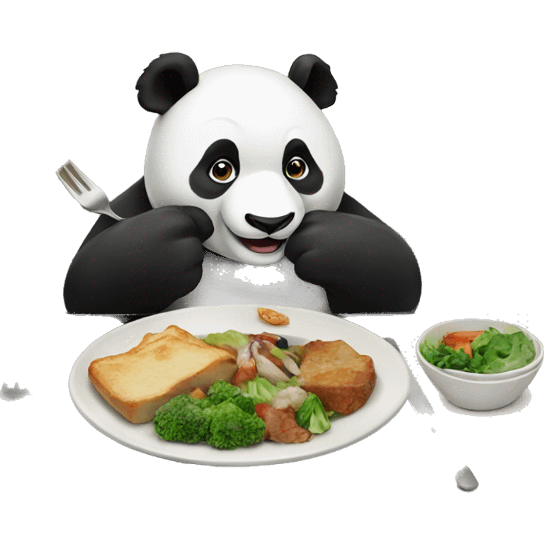 Panda eating dinner emoji