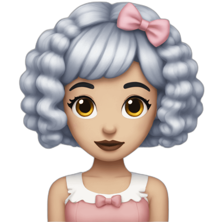 melanie martinez half white hair and half black hair emoji