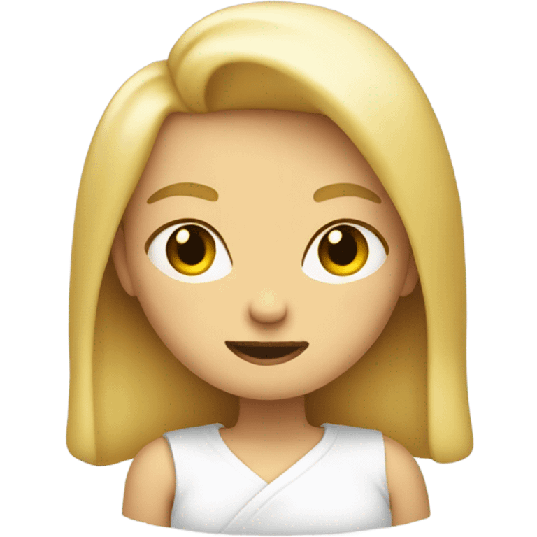 Blonde girl shrug emoji winking emoji