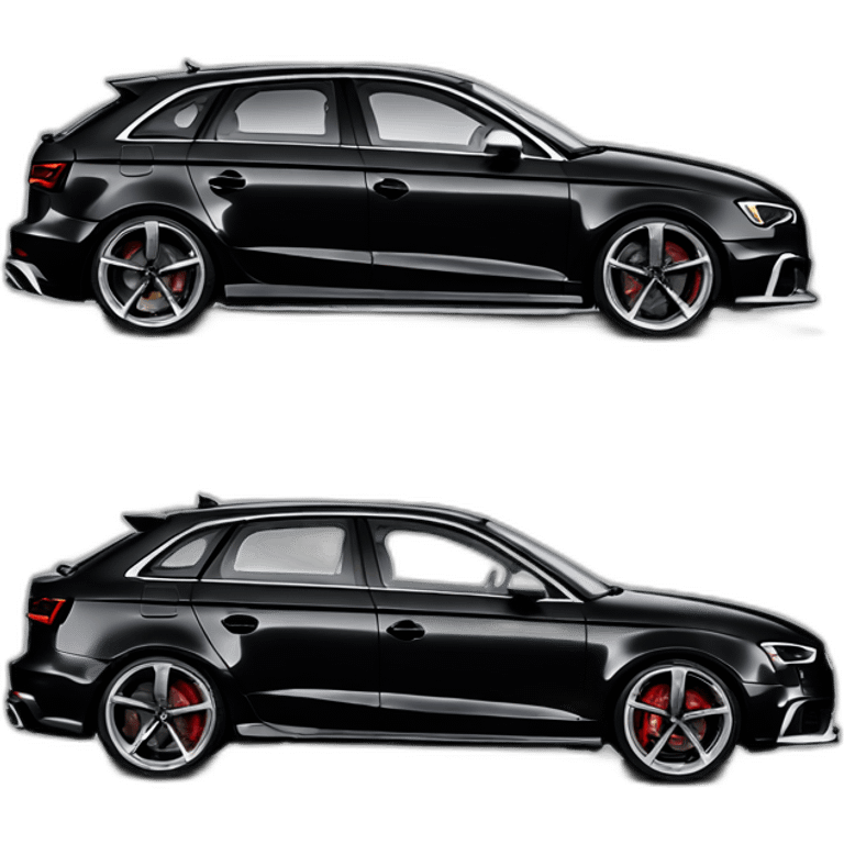 Audi rs3 black facelift low side view emoji