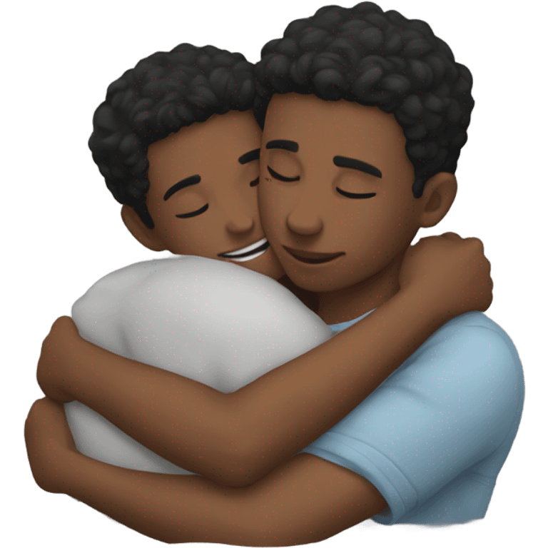 Boys cuddling  emoji