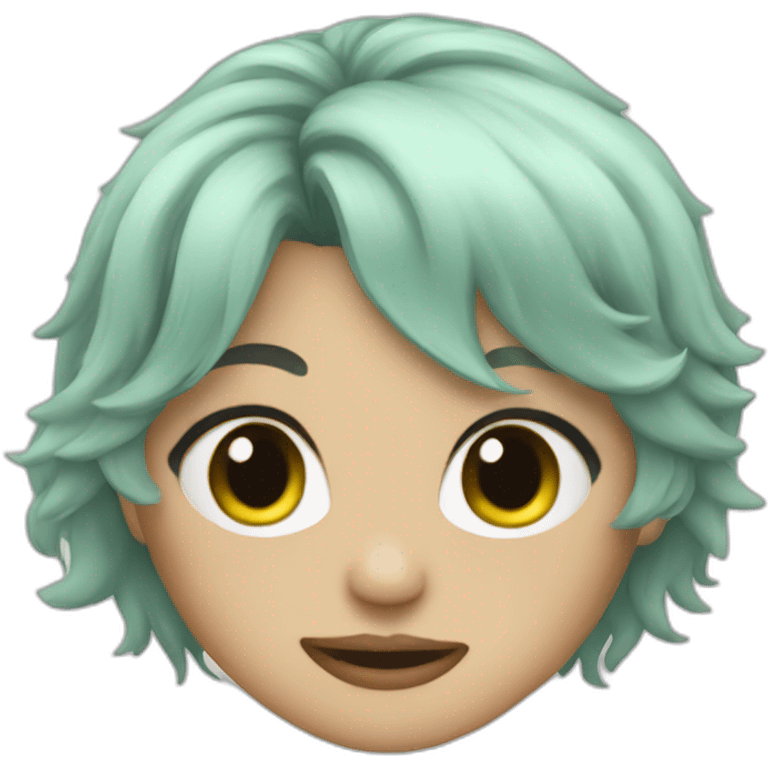 mint gray hair punk girl emoji