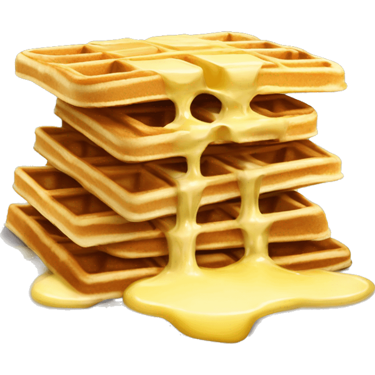 Stack of waffles with a square of butter on the top emoji