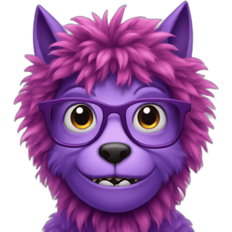 nerdy violet monster with a foxy look emoji