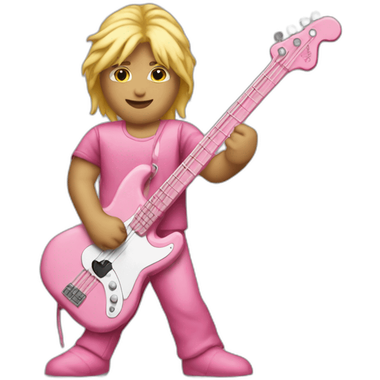 long-blond-bassguitar-player-pink-clothes-pink emoji