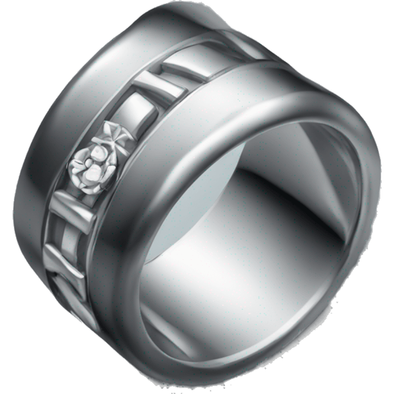 a silver wedding band in a black ring box emoji