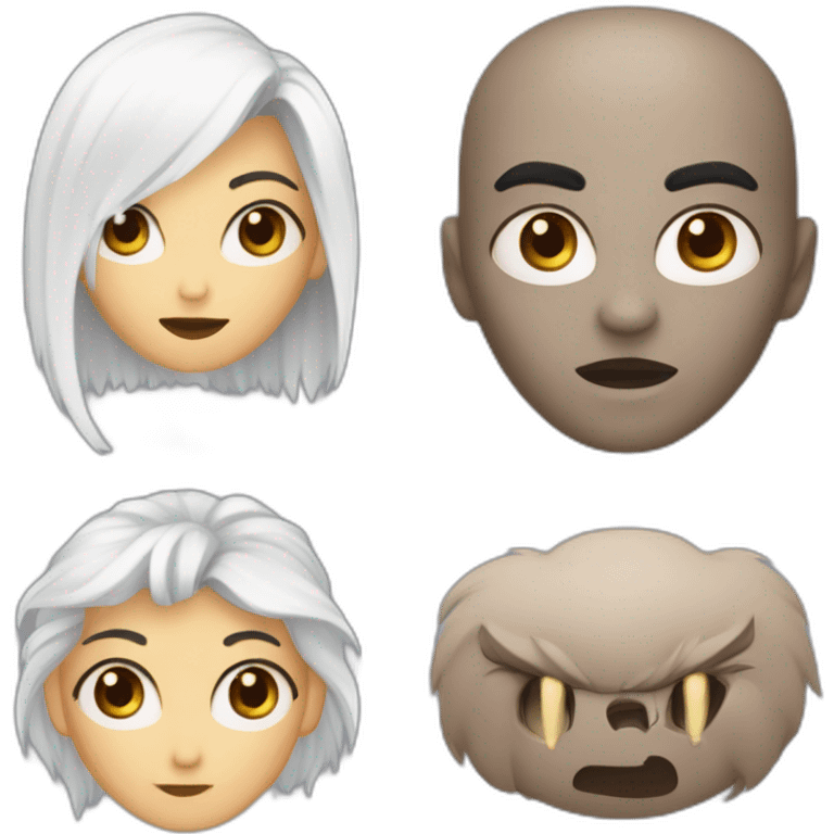 Un visage noir avec un de vampire, les cheveux locks teinture de cheveux, les yeux remplacés par des étoiles, un jeune. emoji