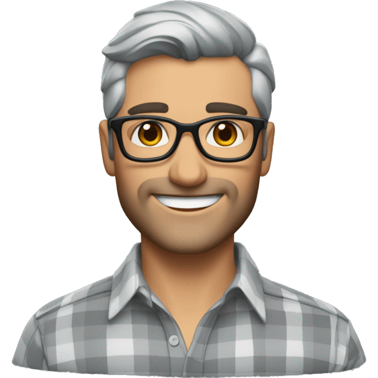 Memoji of Andrew Huberman	40s, Silver fox, tortoiseshell glasses, crisp button-downs, muscular emoji