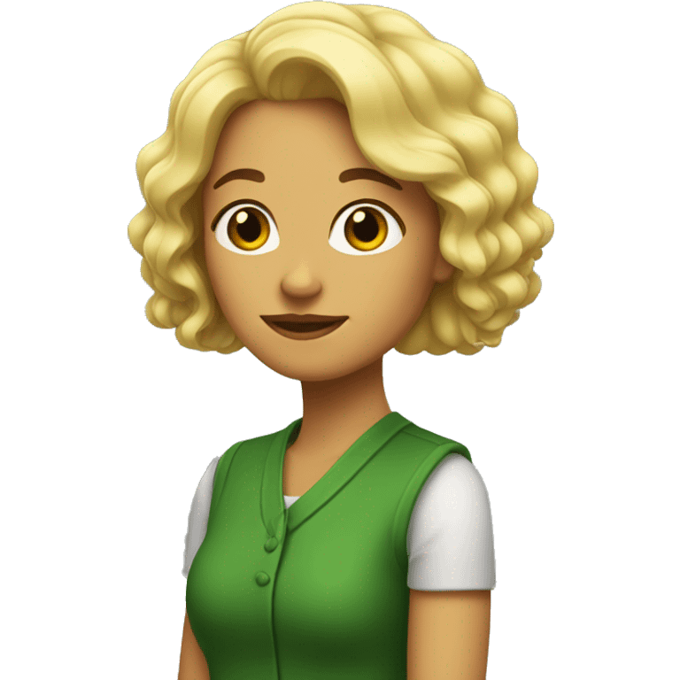 Mujer de pelo verde lacio emoji