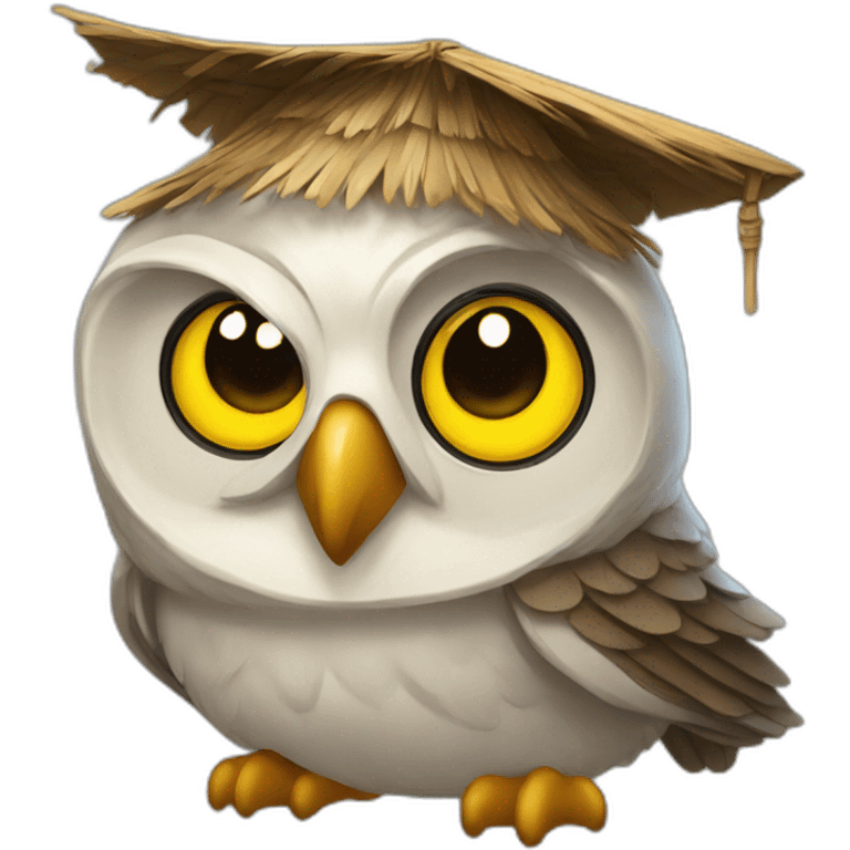 Owl with a hut emoji