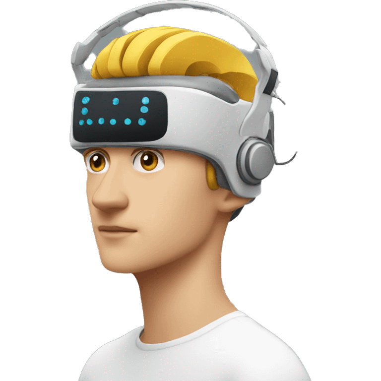 EEG headset on person head emoji