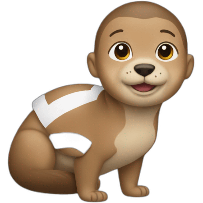 Mbappe avec une loutre sur son dos emoji