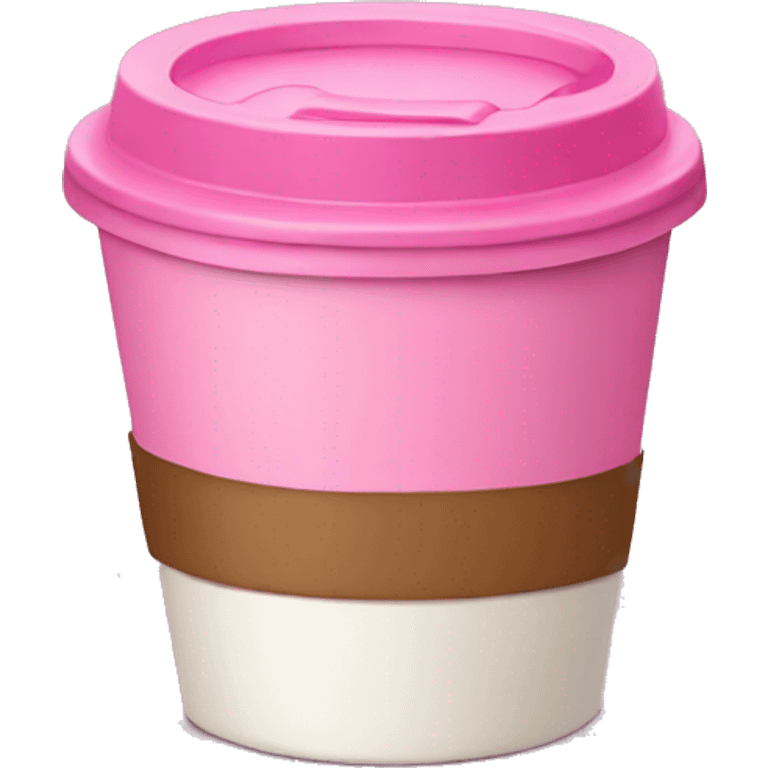 Cup of coffee with a pink lid emoji