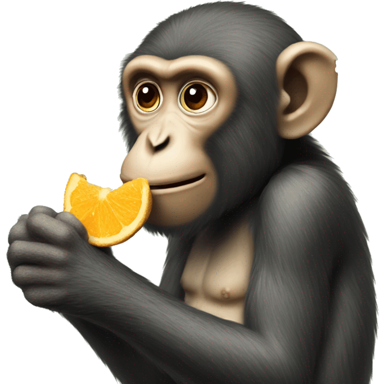 A monkey eating a ginger emoji