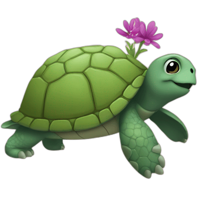 Turtle flower emoji