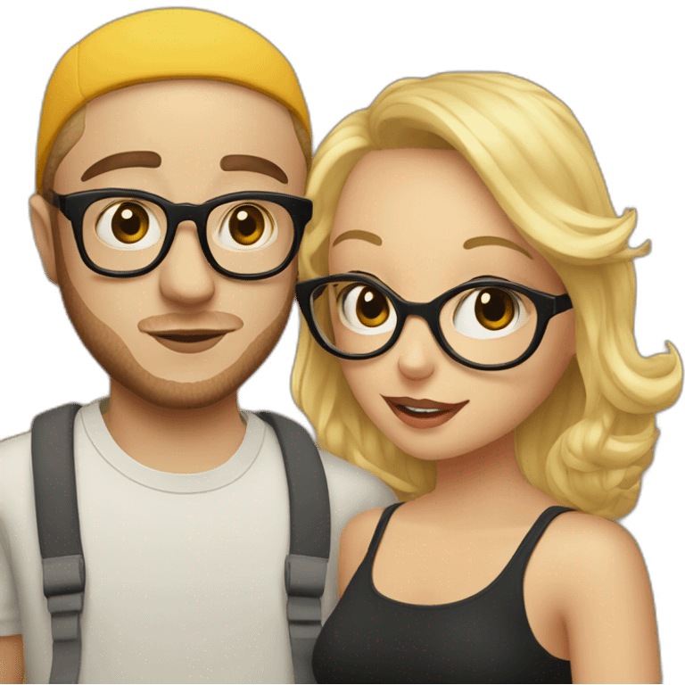 Mac Miller With a blond girl with glasses emoji