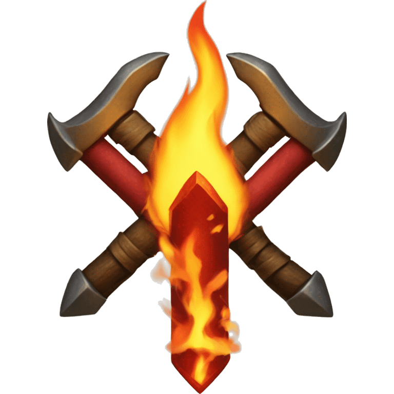 an emblem to represent the elements of Fire in Dungeon and Dragon. emoji