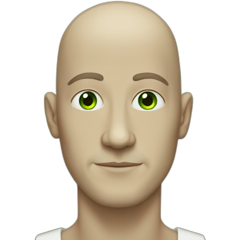 green eyed bald man with no beard and an oval head emoji