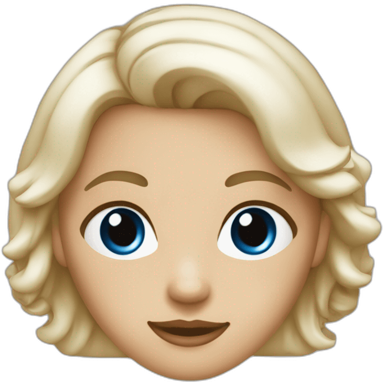 fille blanche avec cheveux au carré bruns et yeux bleus emoji