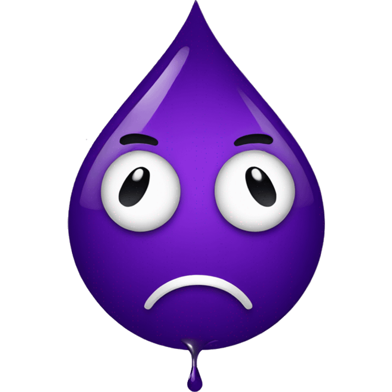 one sad emoji with a single drop coming from its eye and the teardrop is purple emoji