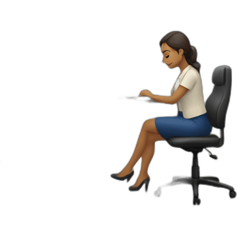 Mujer trabajando en una oficina bancaria emoji